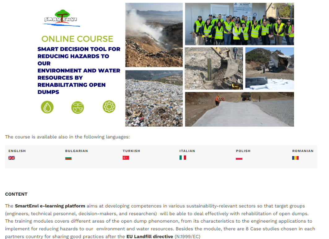 SMARTEnvi Çok Dilli E-Öğrenme Platformu